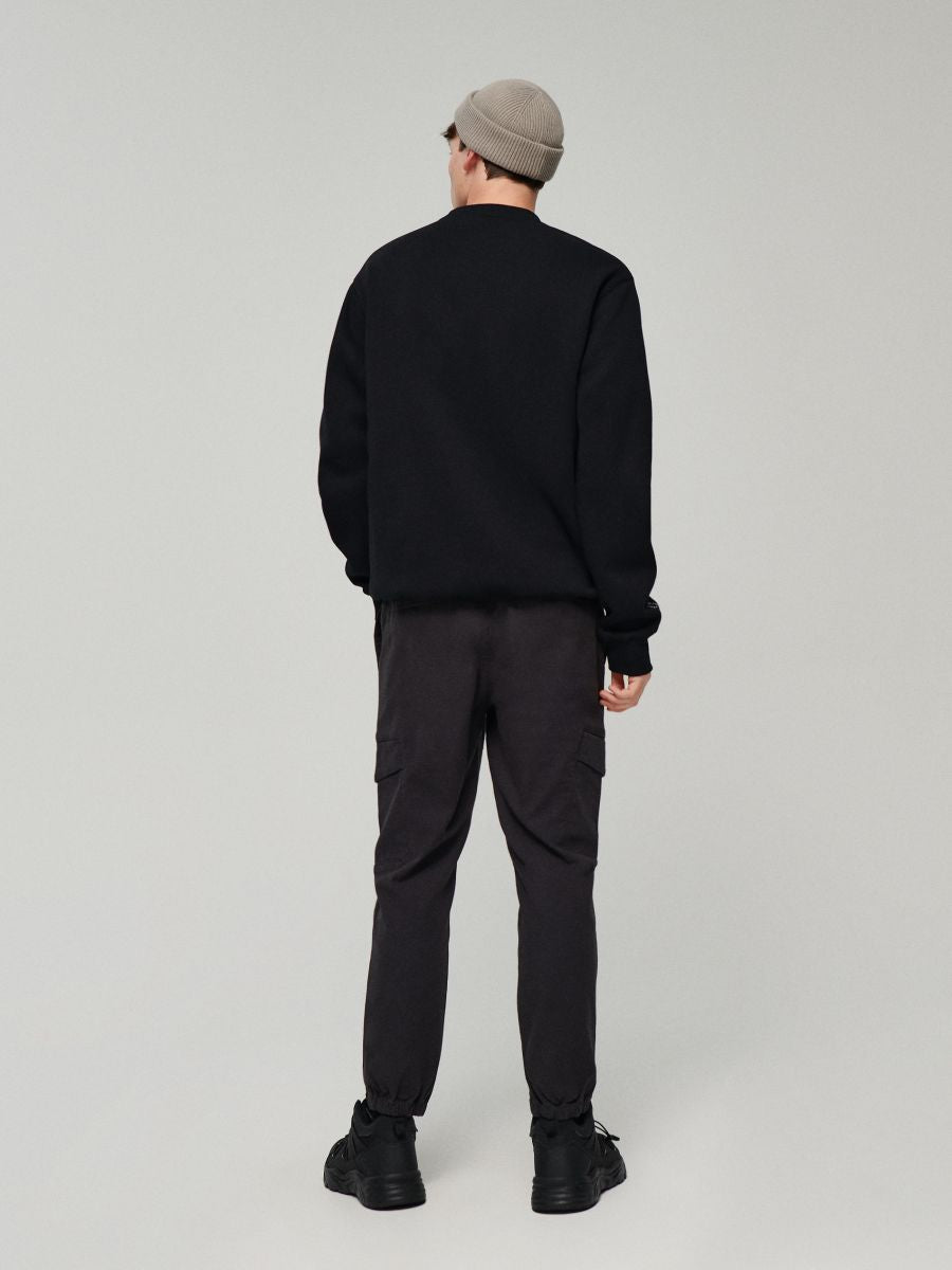 Slim-Fit Khaki Cargo Joggers with Zipped Pocket