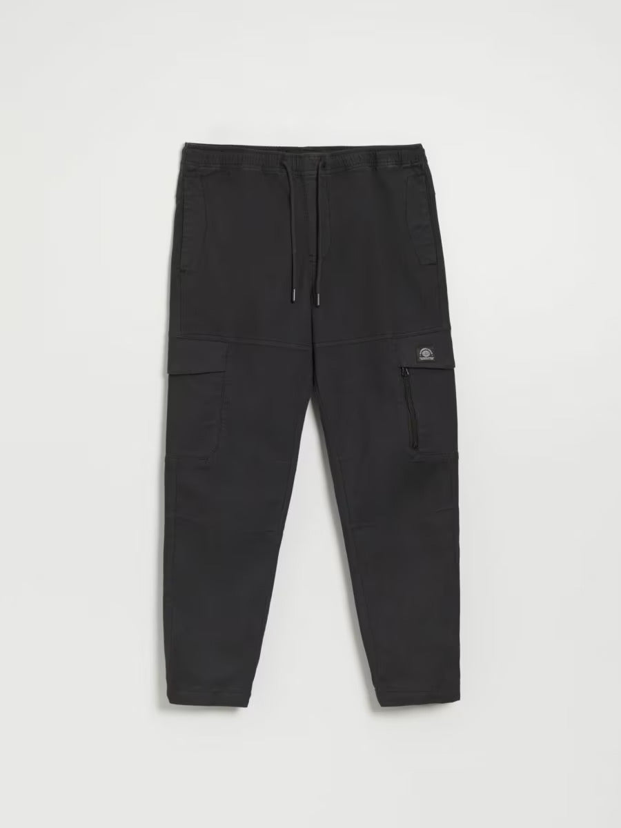 Slim-Fit Khaki Cargo Joggers with Zipped Pocket