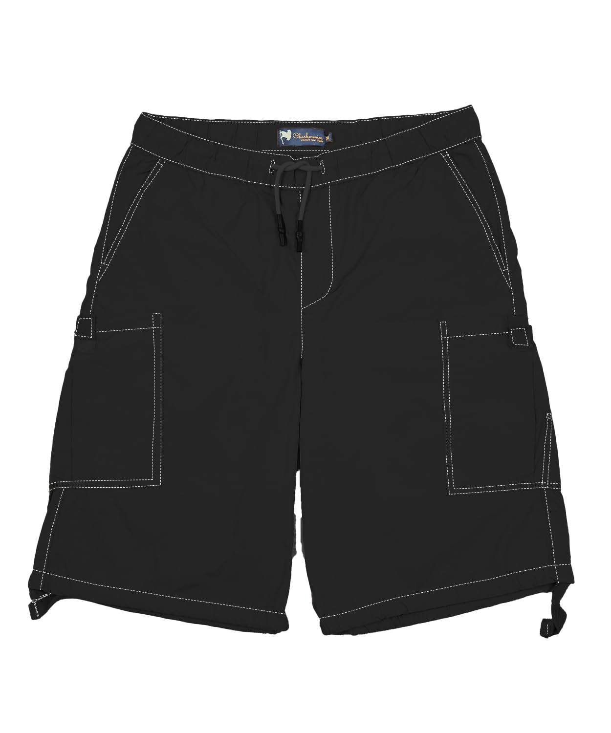 CHARBONNIER ELEVATE YOUR STYLE Poplin Cargo Shorts for Men's Performance Series Extreme Comfort, 100% Cotton Mens Summer Cargo Shorts with Drawstring
