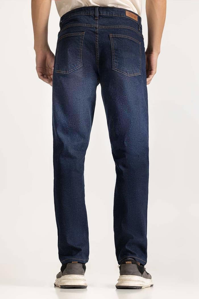 Men's Regular Fit Jeans, Straight Leg 5 Pocket Basic Denim Pants, Comfortable Stretchy Denim Jeans, Plain Denim Wash Regular Fit for Men's