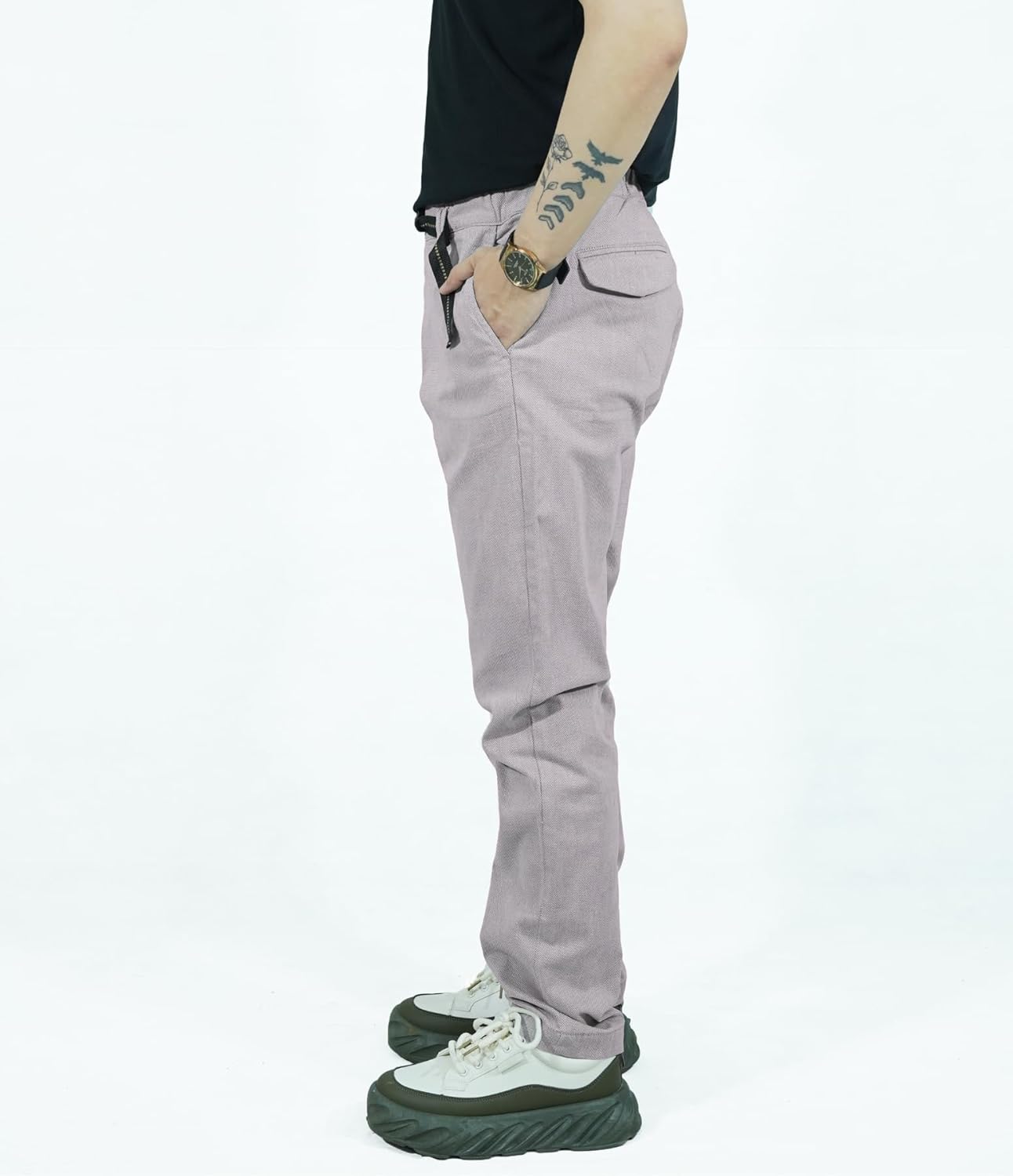 CHARBONNIER ELEVATE YOUR STYLE Men’s Coulisse Pants | Tailored Trousers with Drawstring Waist | Soft & Comfortable | Straight Leg Fit | 4 Pockets | 98% Cotton, 2% Elastane
