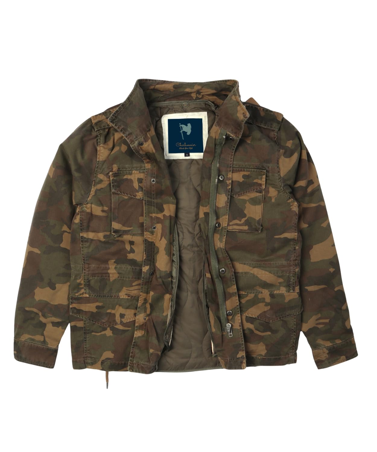 Men's Classic Field Jacket with Removable Quilted Liner & Hood - Vintage Style Outerwear 100% Cotton