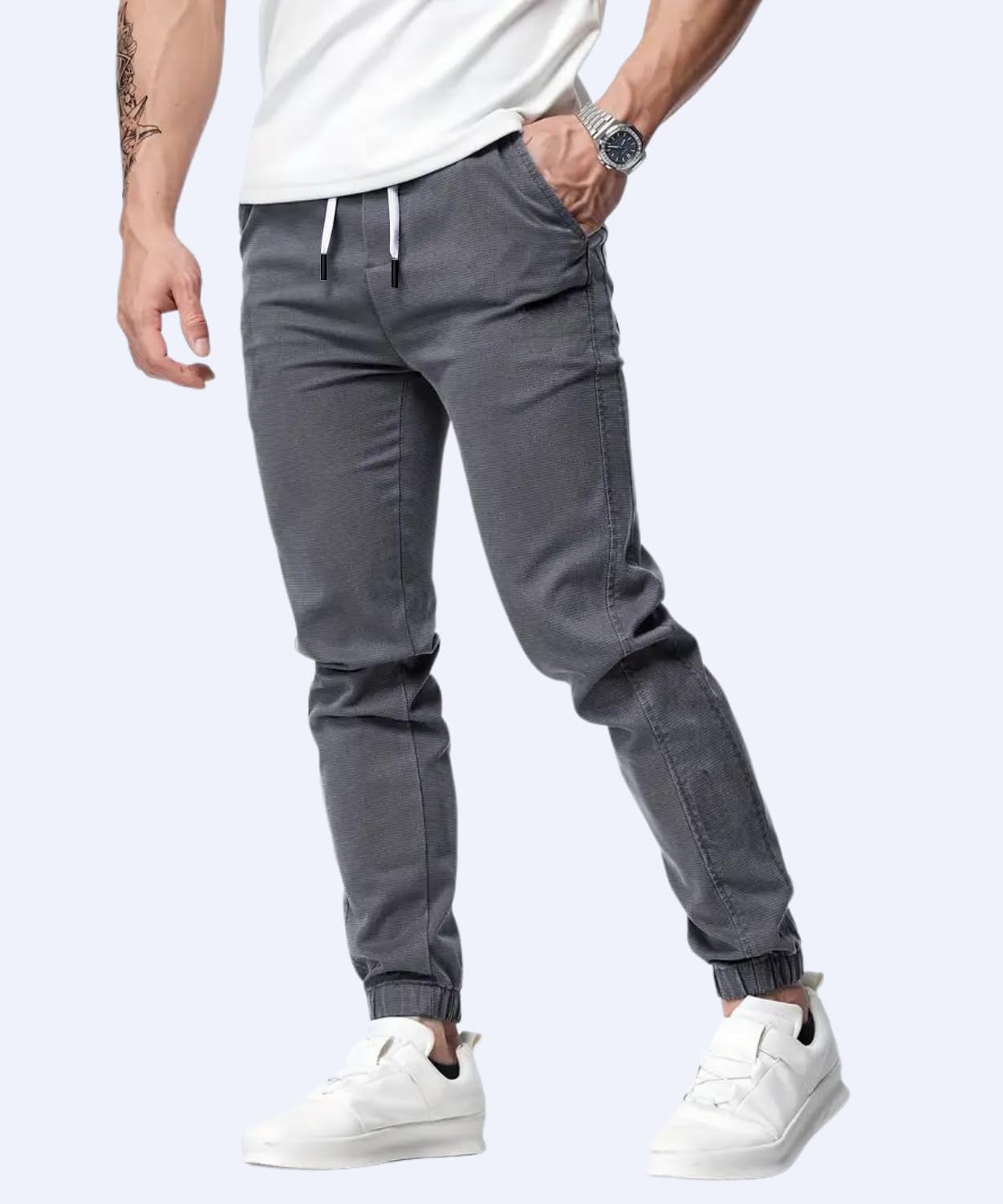 Chino Jogger Trouser, Cotton Chinos Men's Casual Jogging Trouser, Joggers Bottoms with Drawstring