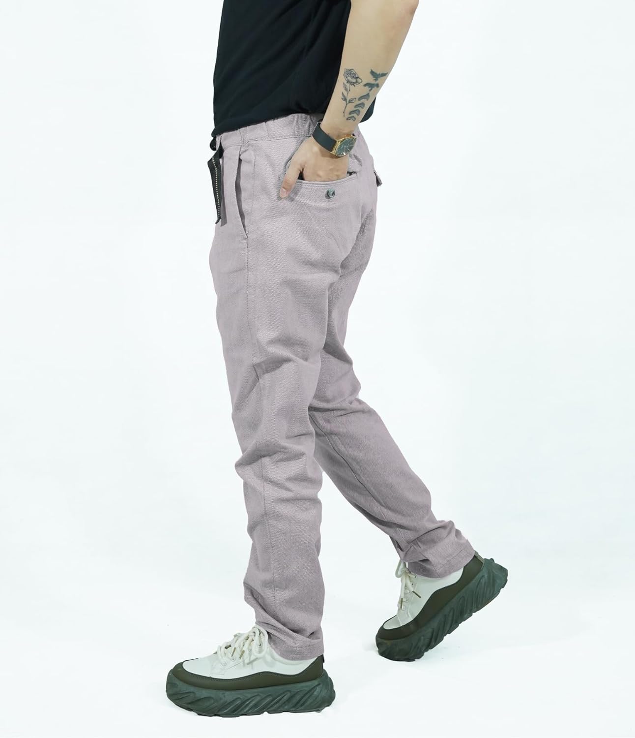 CHARBONNIER ELEVATE YOUR STYLE Men’s Coulisse Pants | Tailored Trousers with Drawstring Waist | Soft & Comfortable | Straight Leg Fit | 4 Pockets | 98% Cotton, 2% Elastane