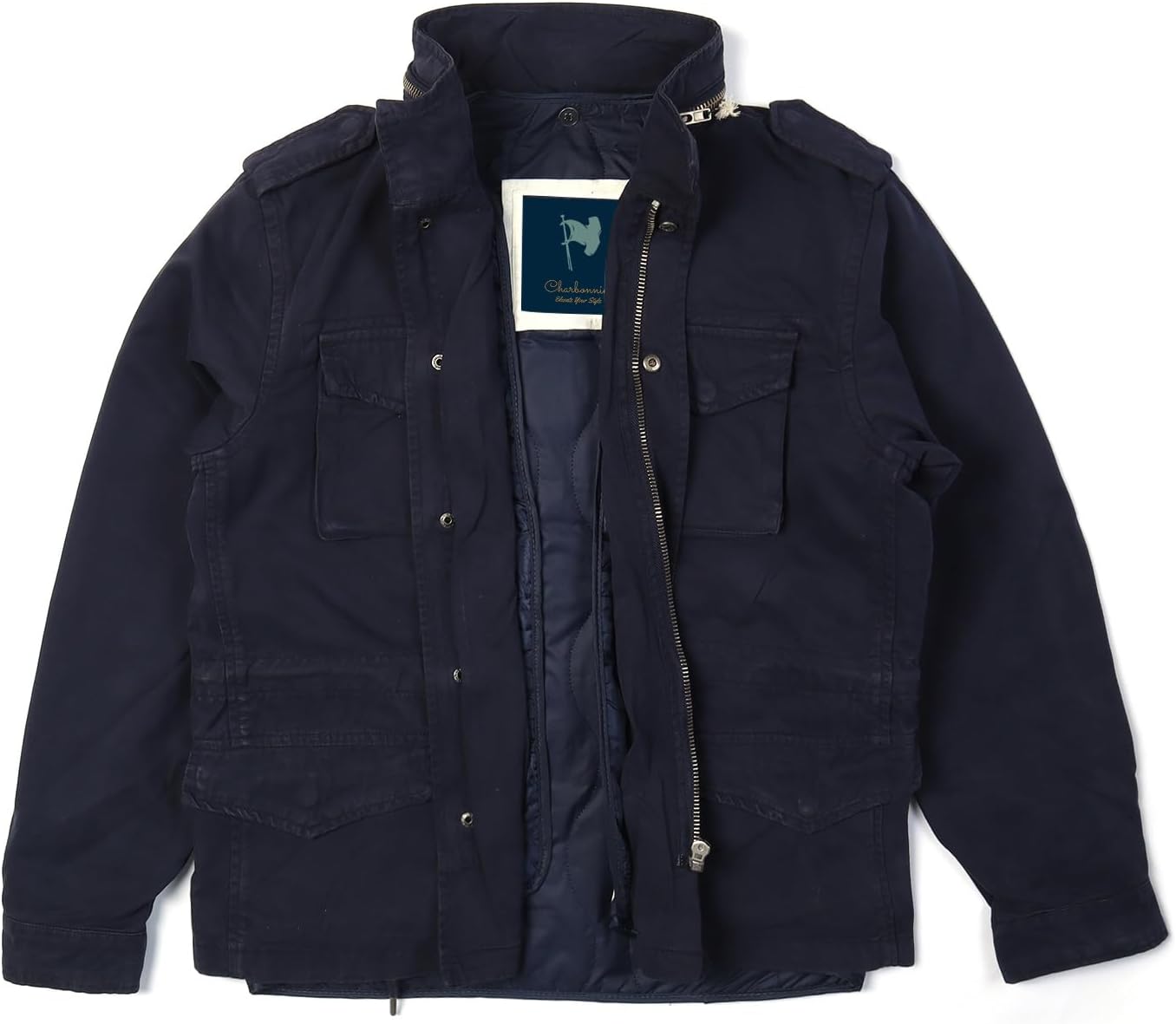 Men's Classic Field Jacket with Removable Quilted Liner & Hood - Vintage Style Outerwear 100% Cotton