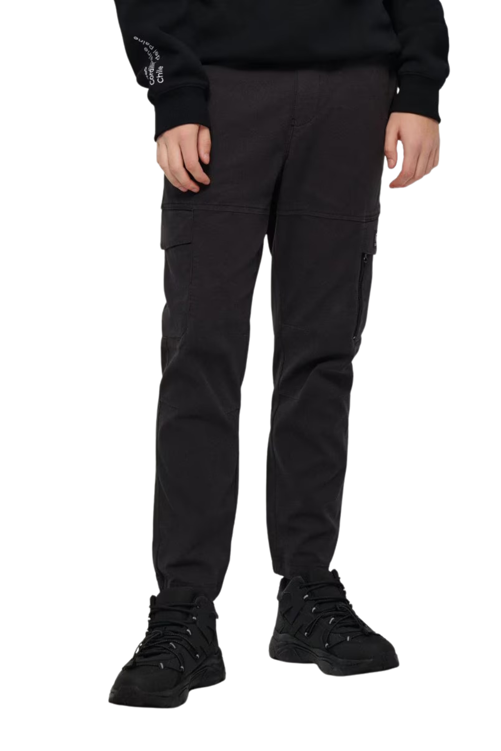 Slim-Fit Khaki Cargo Joggers with Zipped Pocket