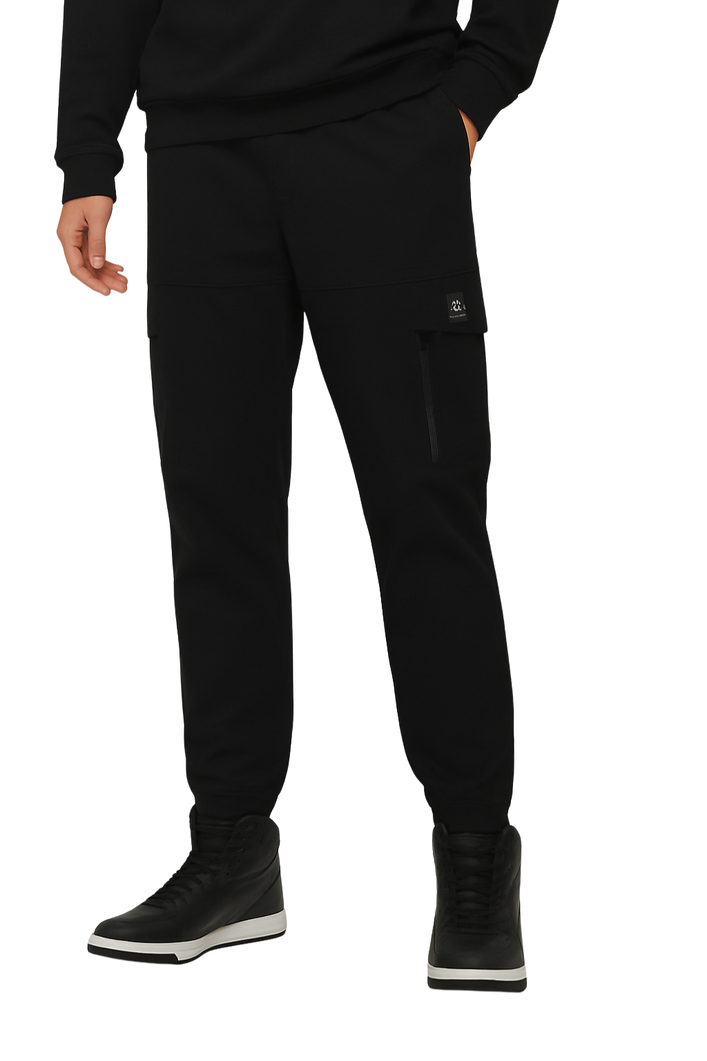 Slim-Fit Khaki Cargo Joggers with Zipped Pocket