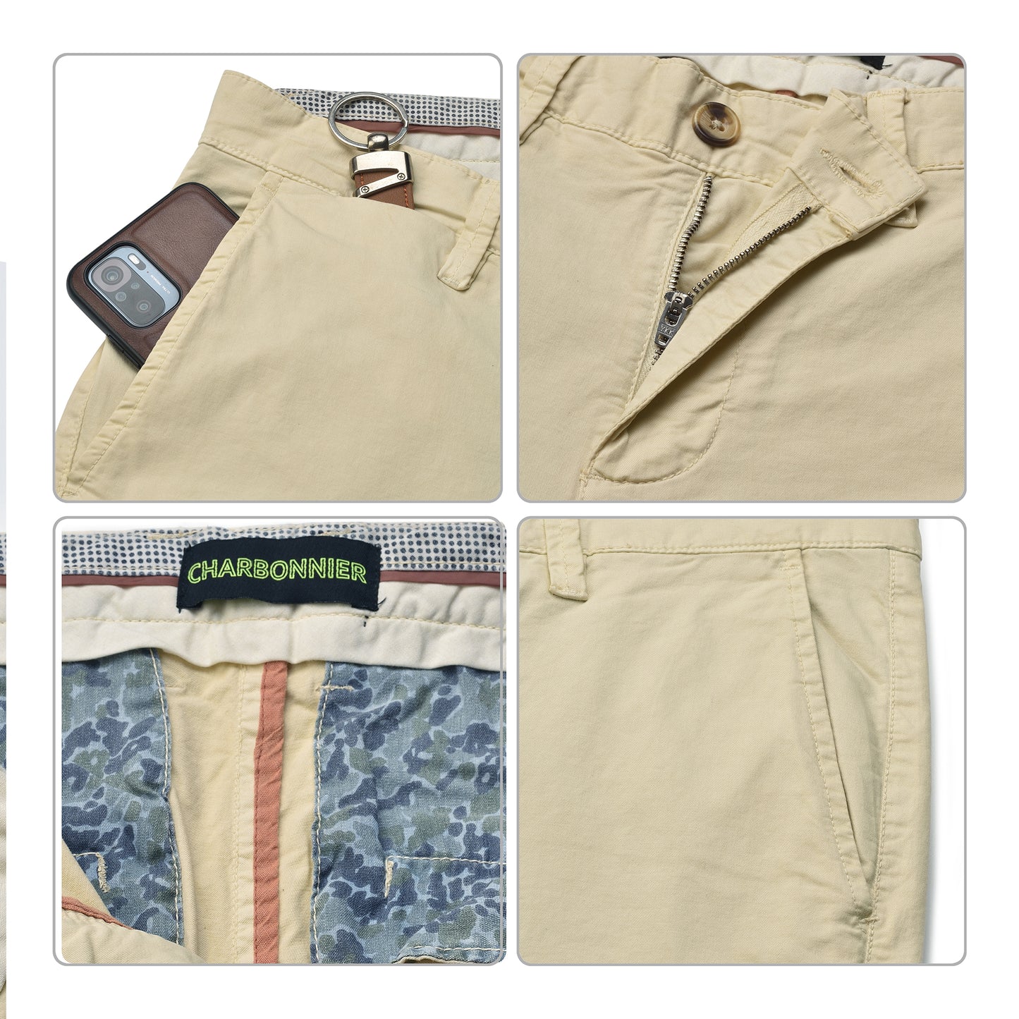 Men’s Slim fit Chinos Pants, Flat Front Design and Back Buttoned Pockets, Comfortable Men’s Pants for Casual wear