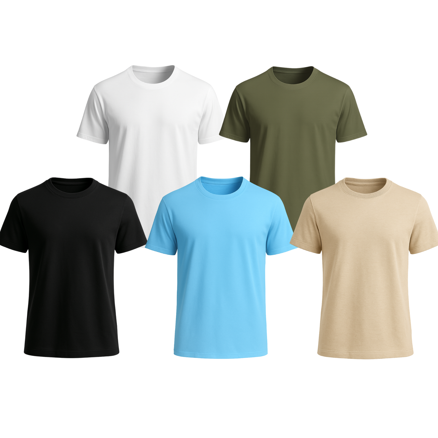 5 Pack T Shirts Mens for Men, Crew Neck Short Sleeves Basic Casual Mens Top, Easy Fit Tee for Workout Gym Running