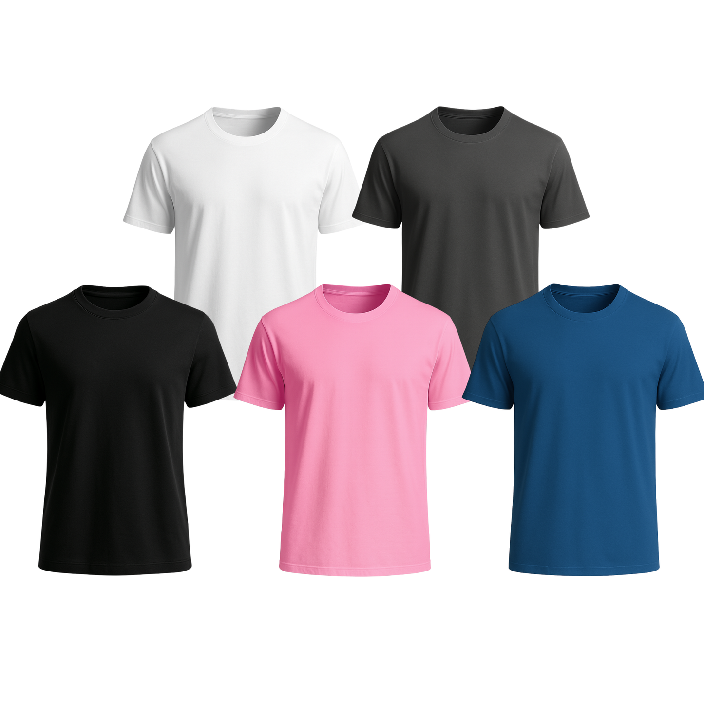 5 Pack T Shirts Mens for Men, Crew Neck Short Sleeves Basic Casual Mens Top, Easy Fit Tee for Workout Gym Running
