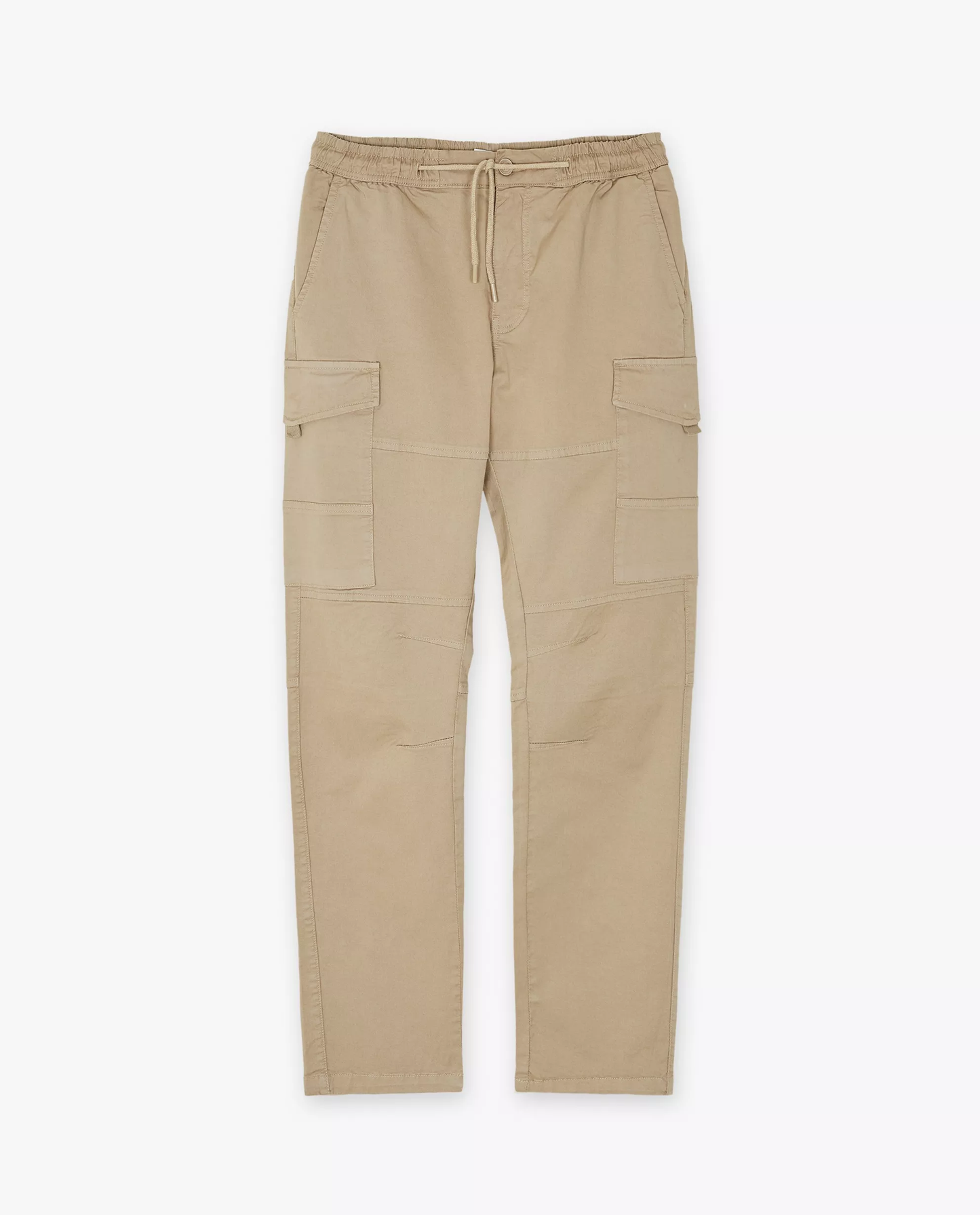 Men’s Slim Fit Cargo Work Pants with 6 Pockets, Organic Cotton Combat Pants with Drawstring for Casual or Work Wear