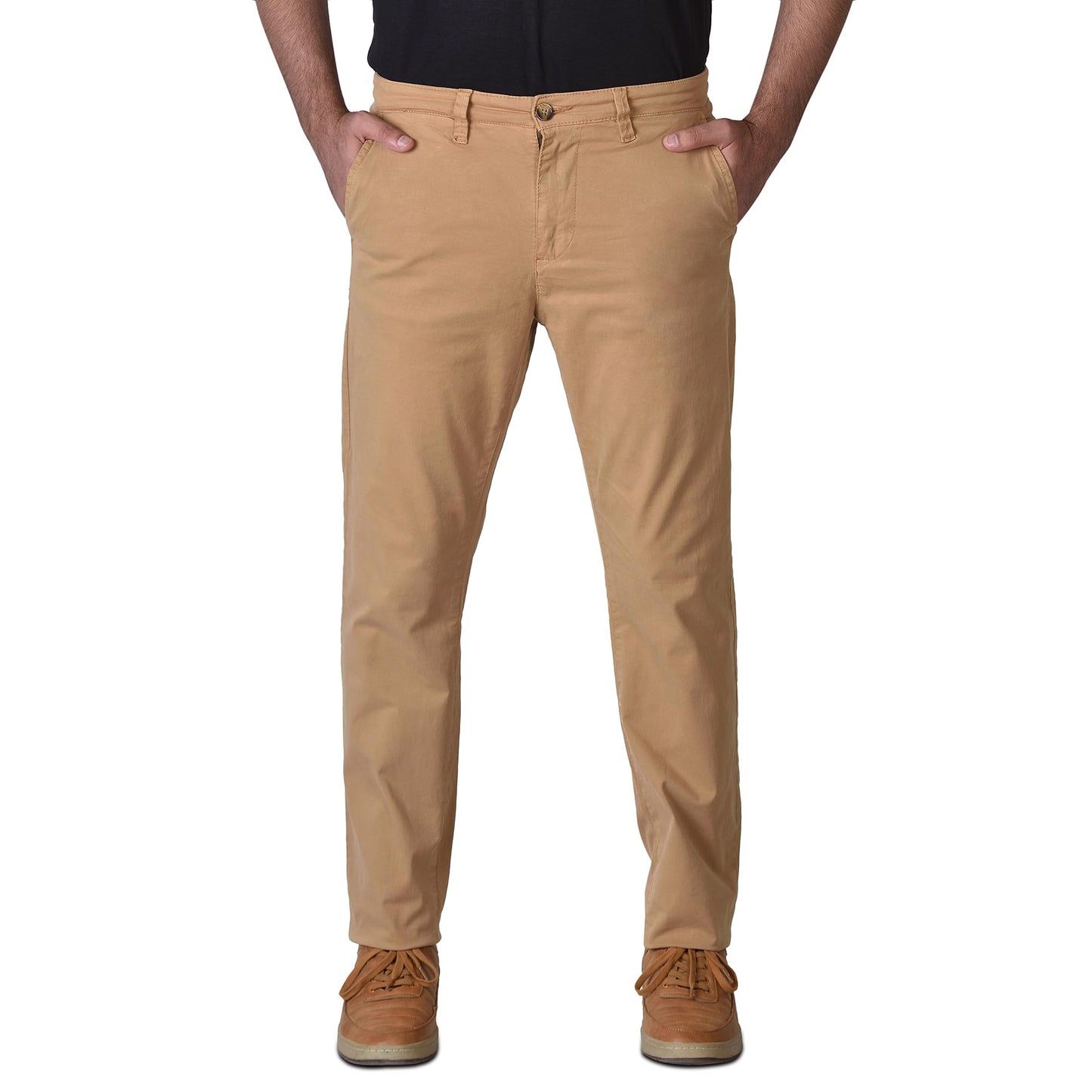 Men’s Slim fit Chinos Pants, Flat Front Design and Back Buttoned Pockets, Comfortable Men’s Pants for Casual wear