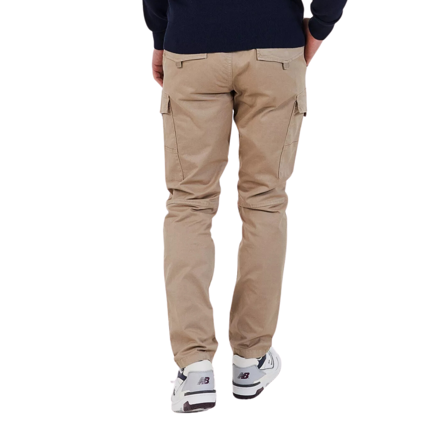 Men’s Slim Fit Cargo Work Pants with 6 Pockets, Organic Cotton Combat Pants with Drawstring for Casual or Work Wear
