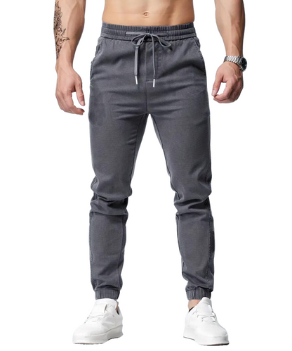 Chino Jogger Trouser, Cotton Chinos Men's Casual Jogging Trouser, Joggers Bottoms with Drawstring, Anthra Color