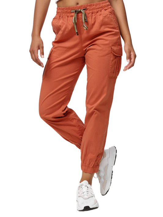 Women's Cargo Trousers, Women's Walking Trousers, Regular Fit F600 Women's Jogger Cargo Trousers, Ochre Color