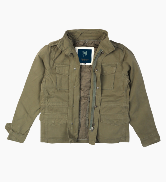 Men's Classic Field Jacket with Removable Quilted Liner & Hood - Vintage Style Outerwear 100% Cotton