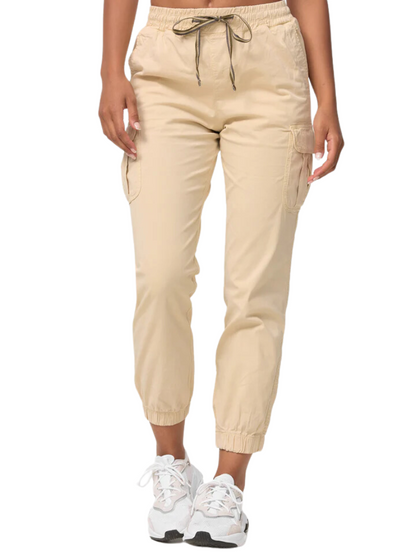 Women's Cargo Trousers, Women's Walking Trousers, Regular Fit F600 Women's Jogger Cargo Trousers, Beige Color