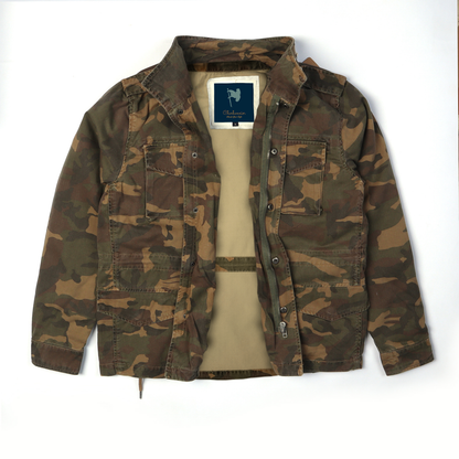 Men's Classic Field Jacket with Removable Quilted Liner & Hood - Vintage Style Outerwear 100% Cotton