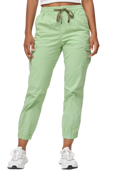 Women's Cargo Trousers, Women's Walking Trousers, Regular Fit F600 Women's Jogger Cargo Trousers, Green Color