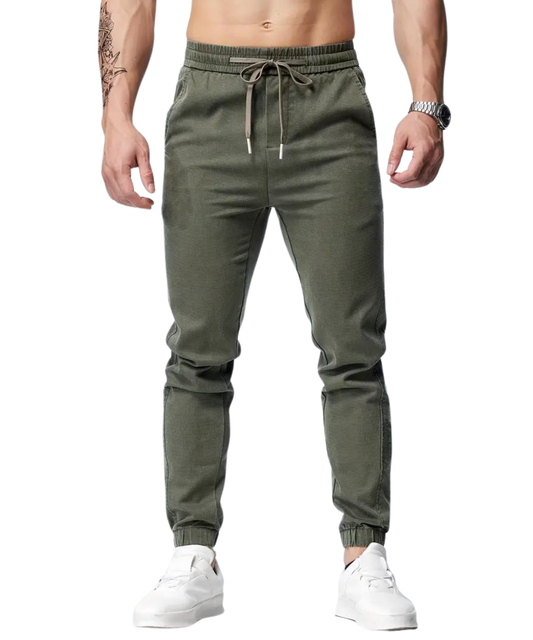 Chino Jogger Trouser, Cotton Chinos Men's Casual Jogging Trouser, Joggers Bottoms with Drawstring, Khaki Color