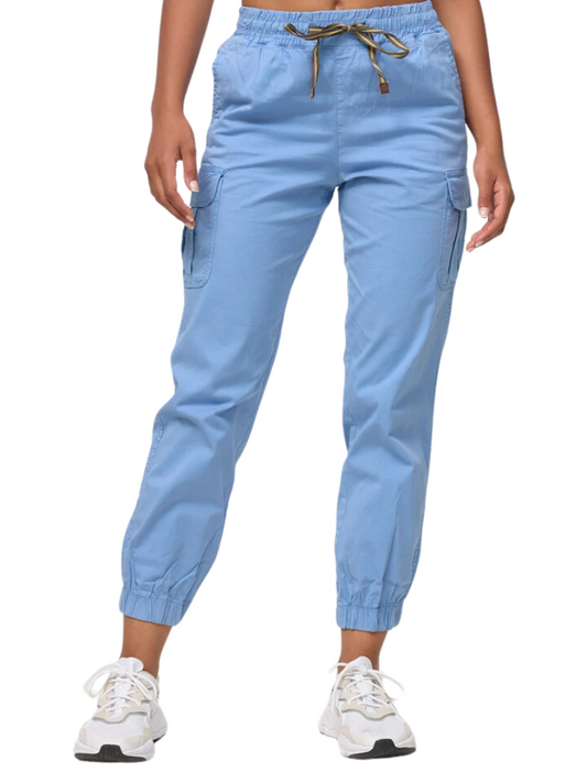 Women's Cargo Trousers, Women's Walking Trousers, Regular Fit F600 Women's Jogger Cargo Trousers, Blue Color