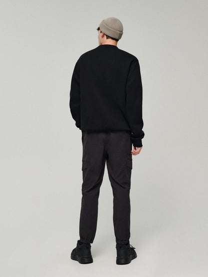 Slim-Fit Khaki Cargo Joggers with Zipped Pocket