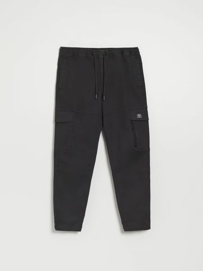 Slim-Fit Khaki Cargo Joggers with Zipped Pocket