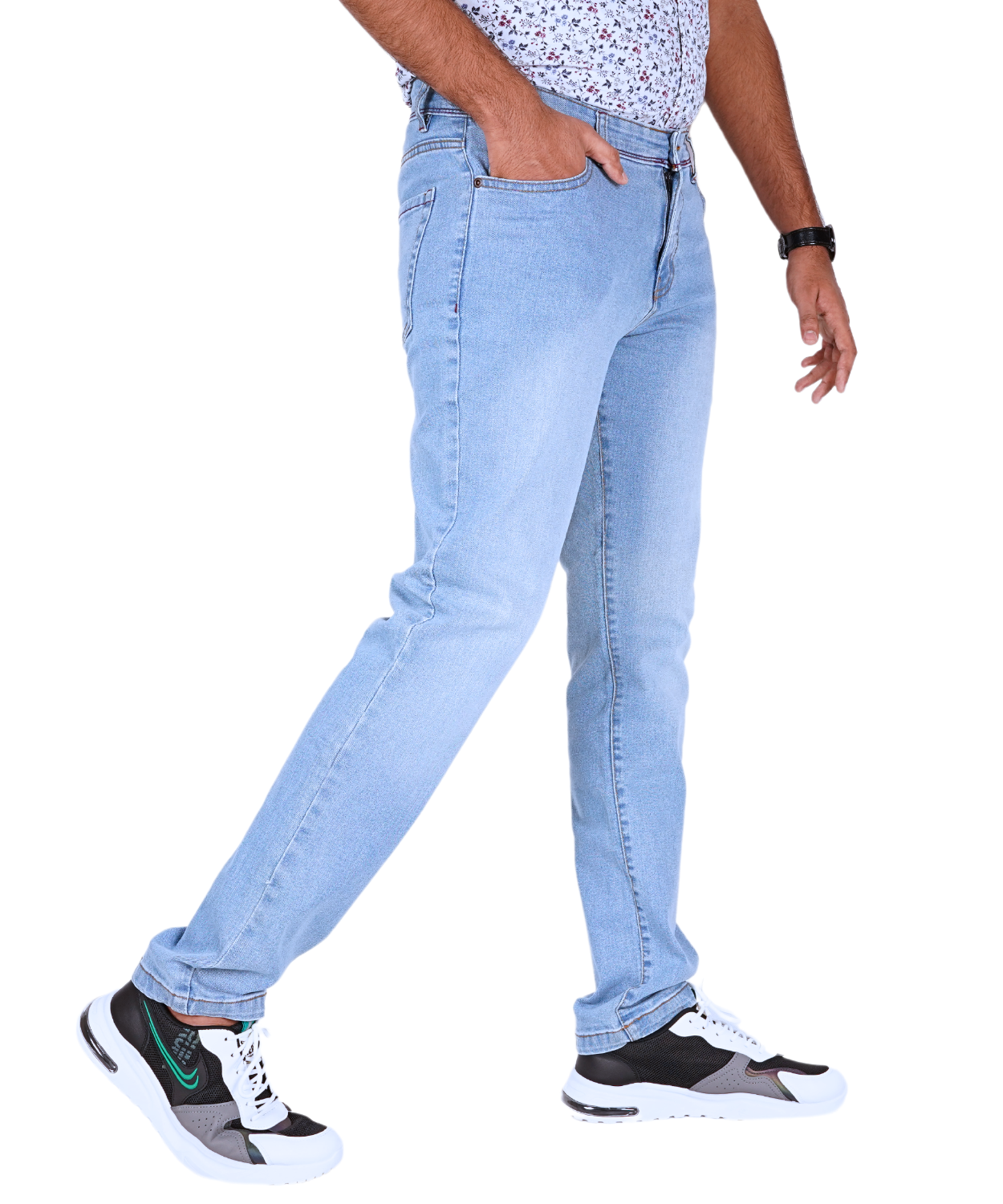 Men's Regular Fit Jeans, Straight Leg 5 Pocket Basic Denim Pants, Comfortable Stretchy Denim Jeans, Plain Denim Wash Regular Fit for Men's, Light Blue