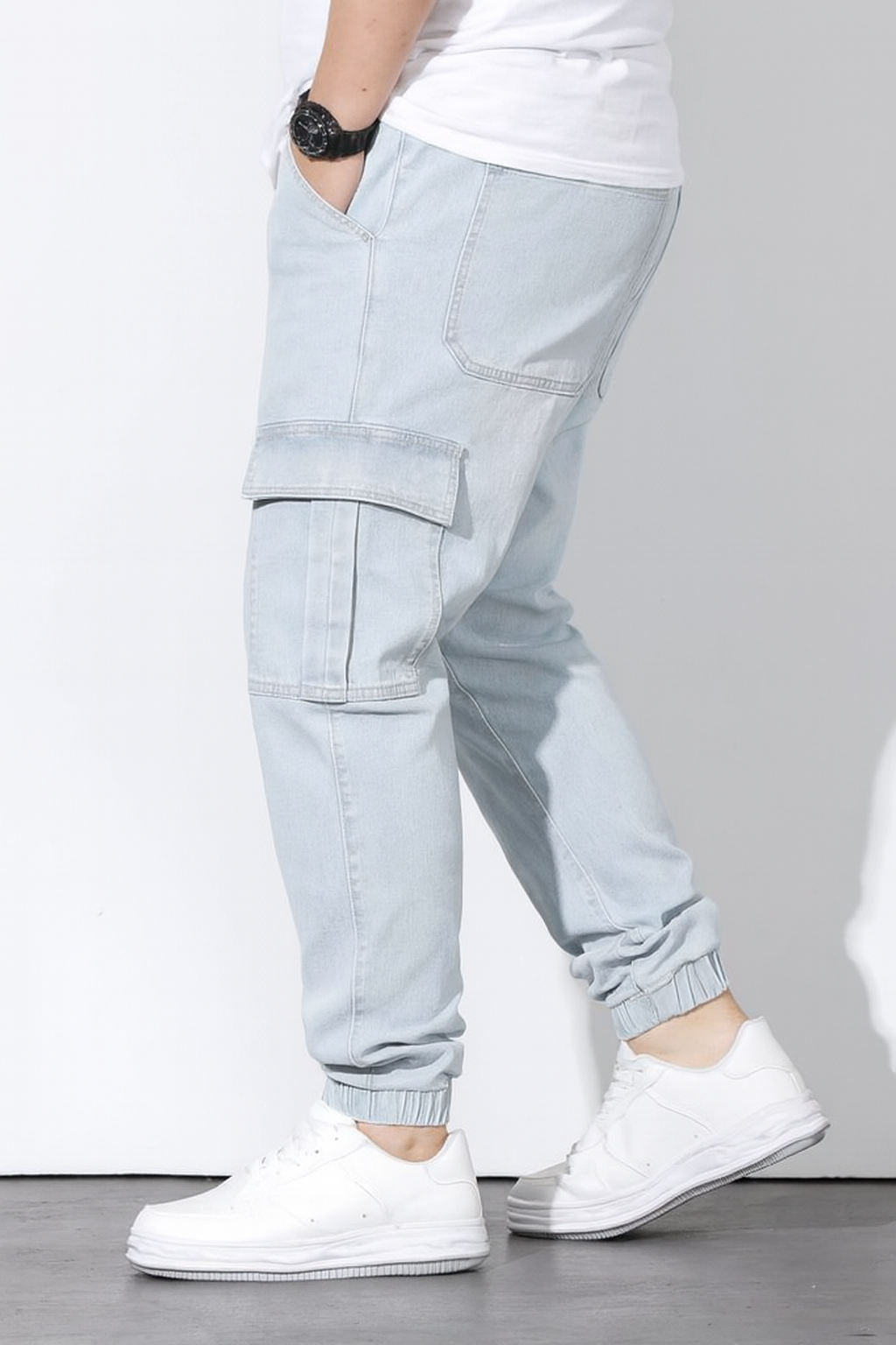 Men’s Denim Cargo Trousers