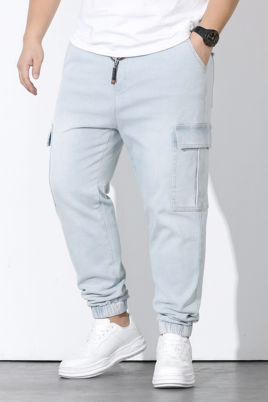 Men’s Denim Cargo Trousers