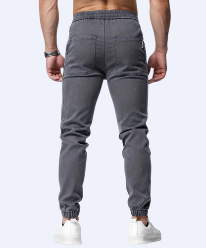 Chino Jogger Trouser, Cotton Chinos Men's Casual Jogging Trouser, Joggers Bottoms with Drawstring, Anthra Color