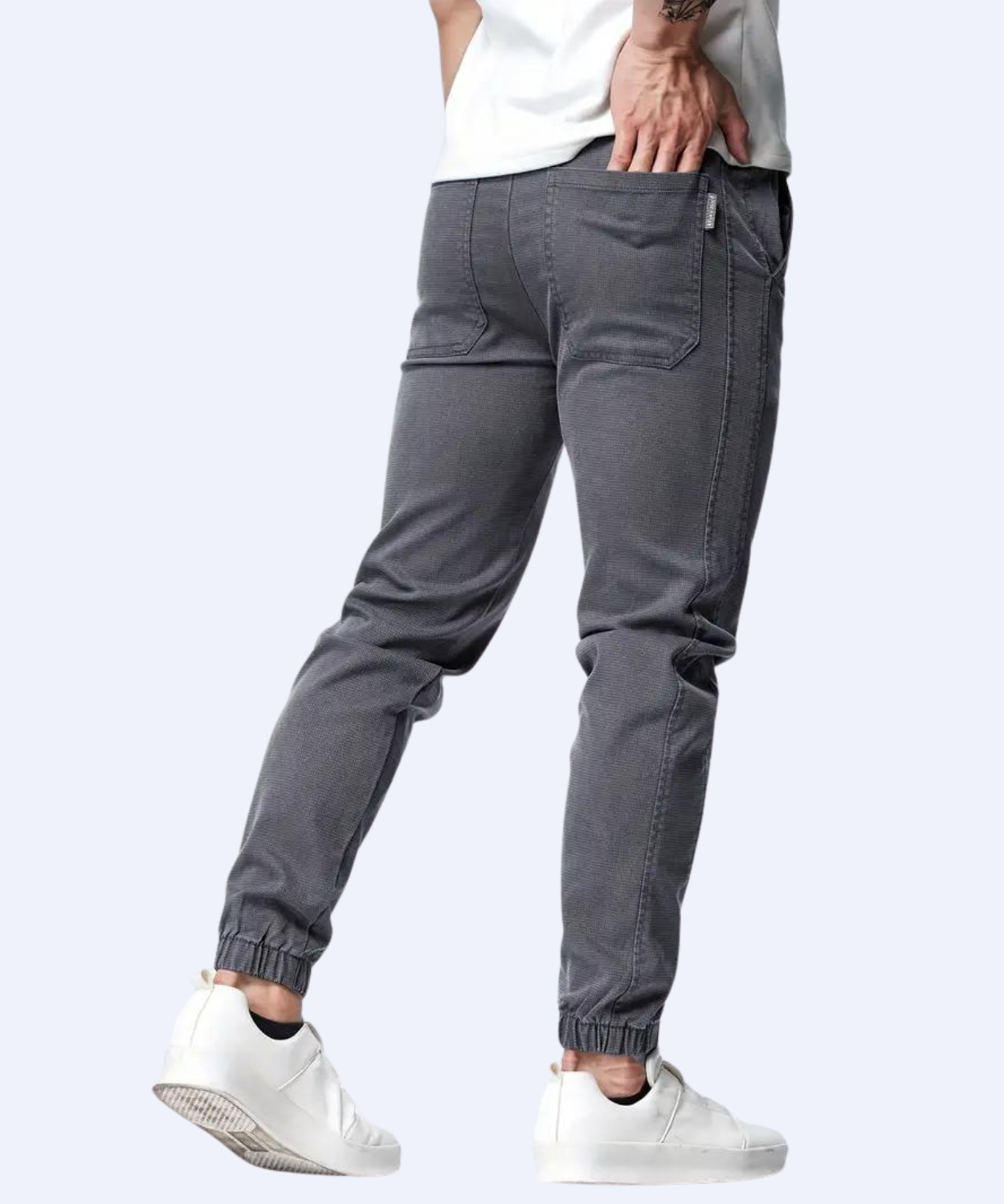 Chino Jogger Trouser, Cotton Chinos Men's Casual Jogging Trouser, Joggers Bottoms with Drawstring, Anthra Color