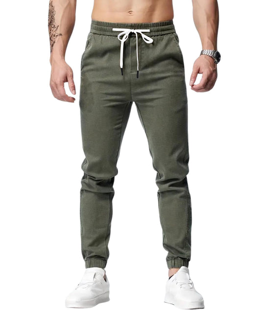 Chino Jogger Trouser, Cotton Chinos Men's Casual Jogging Trouser, Joggers Bottoms with Drawstring