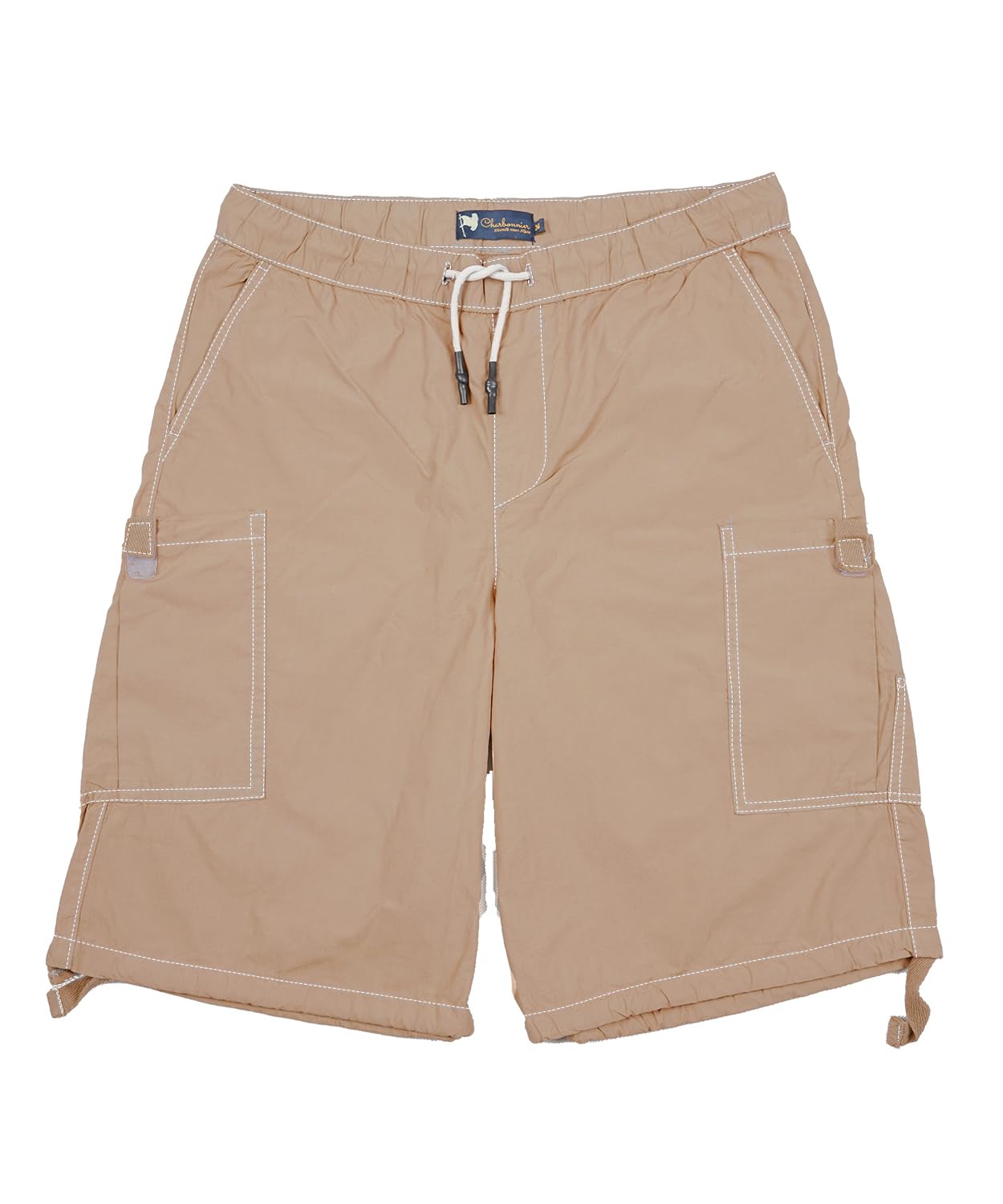 CHARBONNIER ELEVATE YOUR STYLE Poplin Cargo Shorts for Men's Performance Series Extreme Comfort, 100% Cotton Mens Summer Cargo Shorts with Drawstring