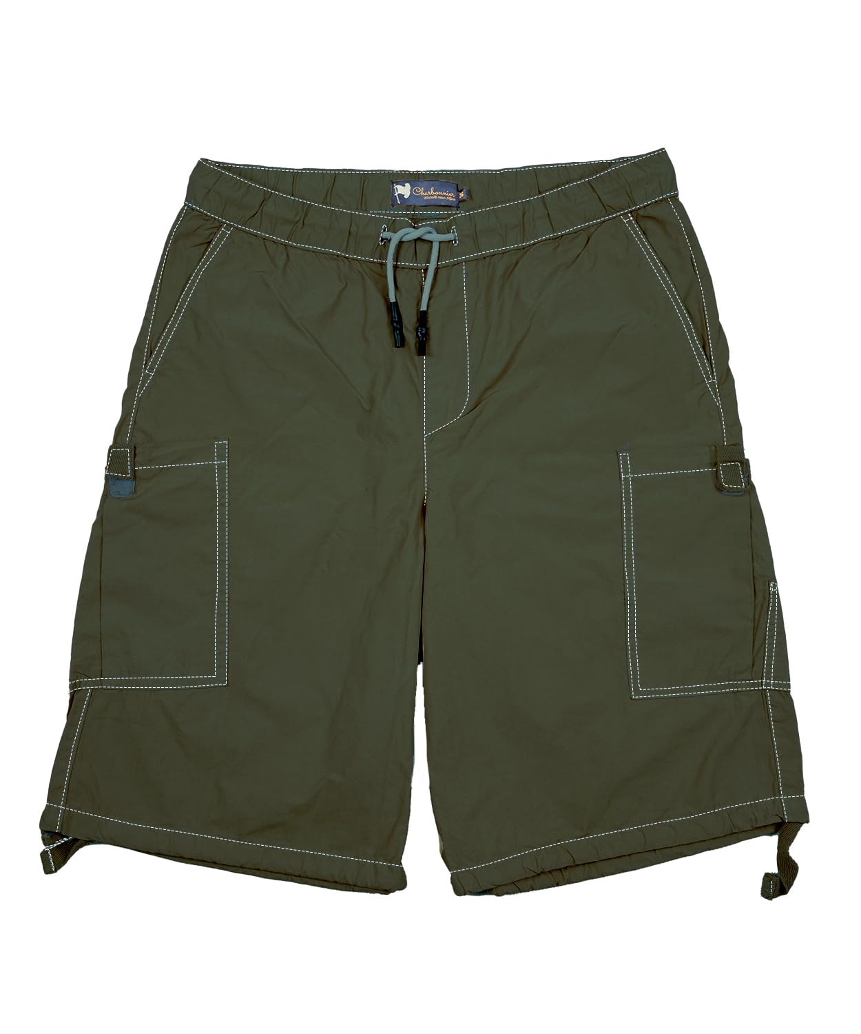 CHARBONNIER ELEVATE YOUR STYLE Poplin Cargo Shorts for Men's Performance Series Extreme Comfort, 100% Cotton Mens Summer Cargo Shorts with Drawstring