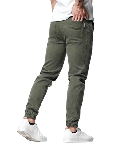 Chino Jogger Trouser, Cotton Chinos Men's Casual Jogging Trouser, Joggers Bottoms with Drawstring, Khaki Color