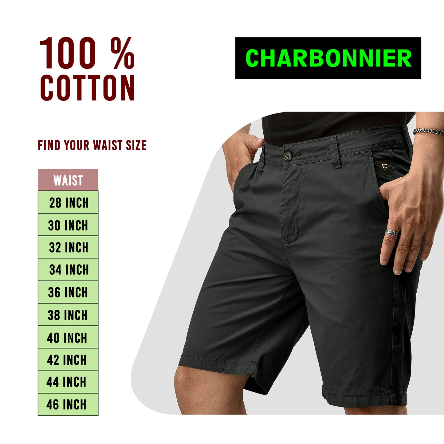 Chino Shorts for Men Performance Series Extreme Comfort, Anthra Color