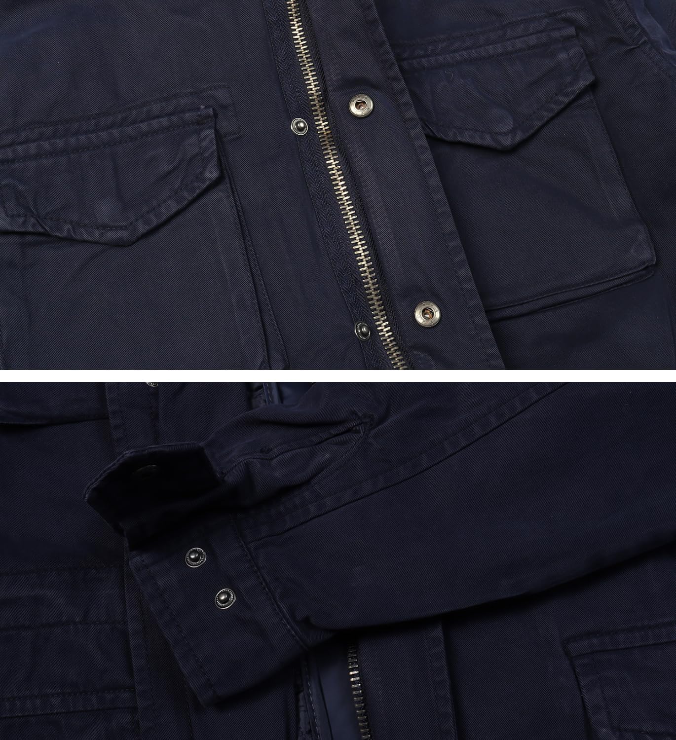 Men's Classic Field Jacket with Removable Quilted Liner & Hood - Vintage Style Outerwear 100% Cotton