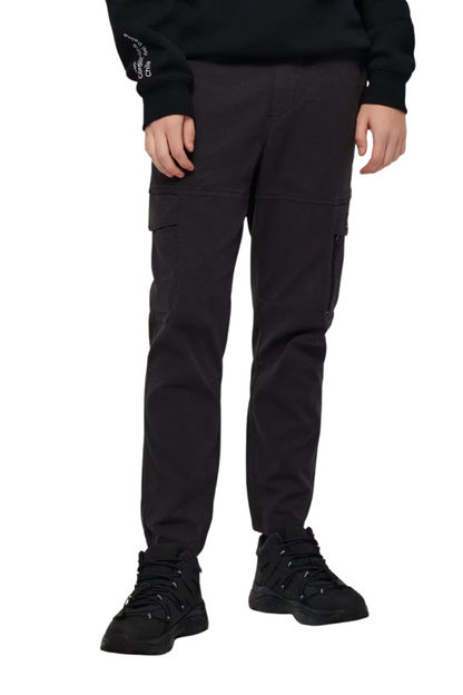 Slim-Fit Khaki Cargo Joggers with Zipped Pocket