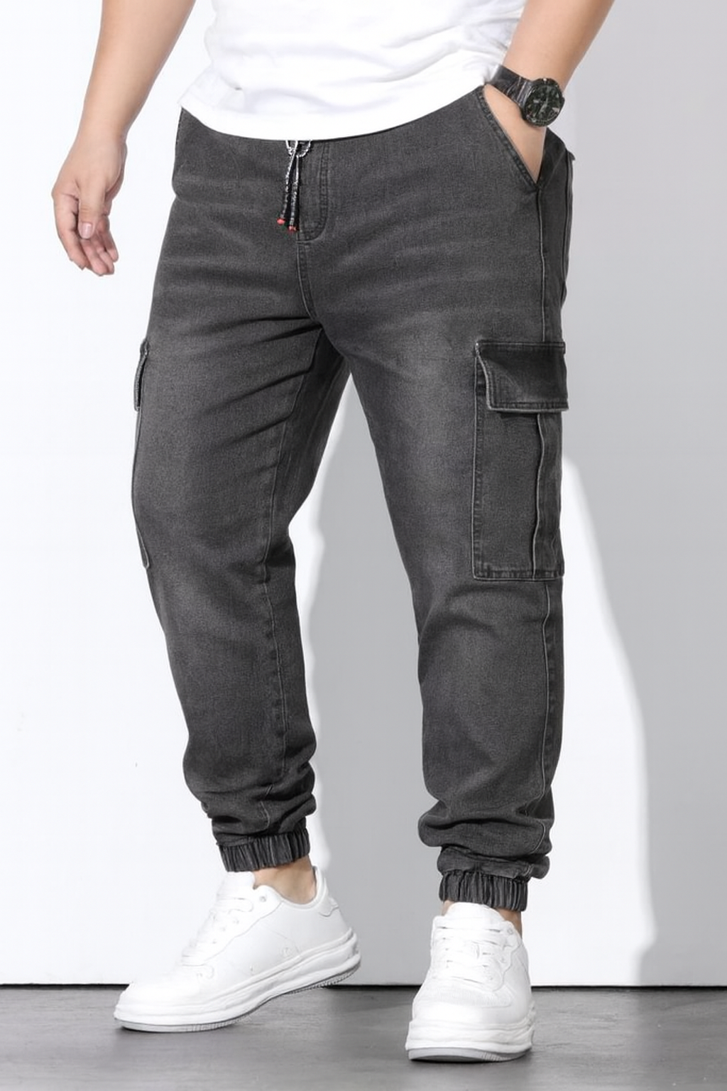 Men’s Denim Cargo Trousers