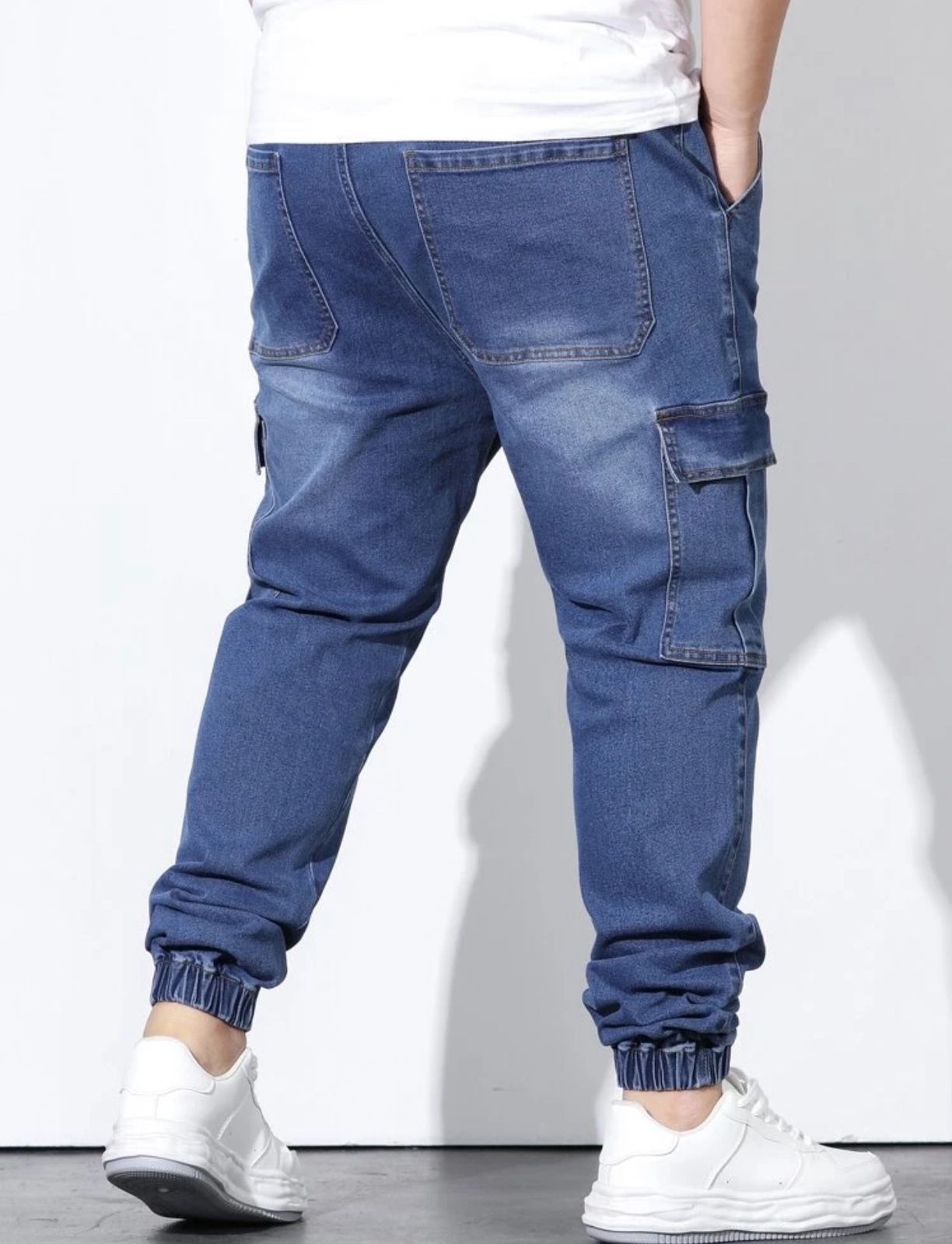 Men’s Denim Cargo Trousers