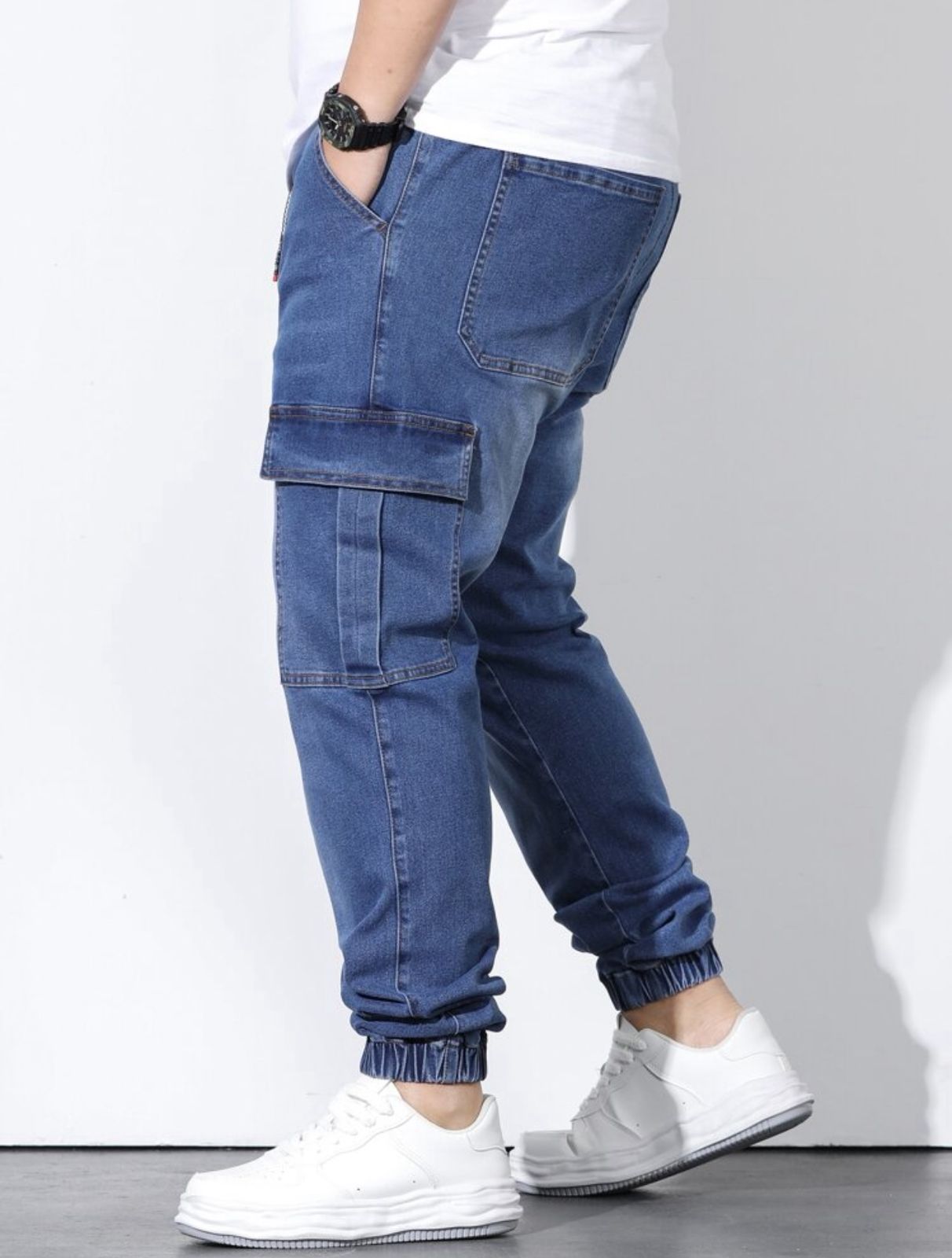 Men’s Denim Cargo Trousers