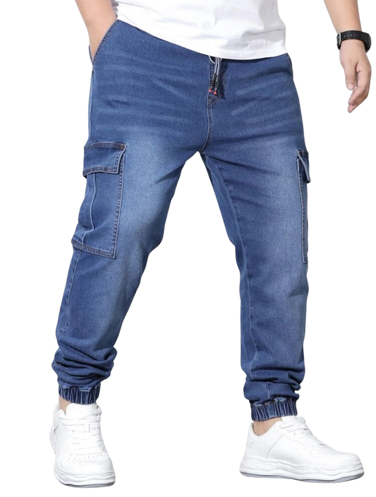 Men’s Denim Cargo Trousers