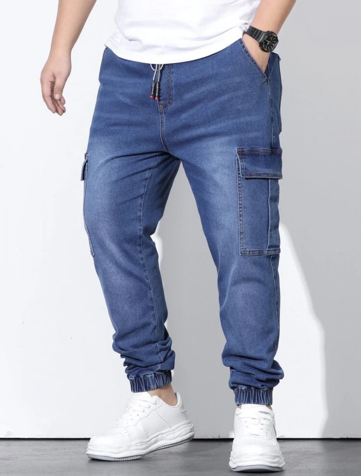Men’s Denim Cargo Trousers