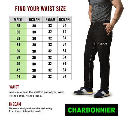 Men’s Slim fit Chinos Pants, Comfortable Men’s Pants for Casual wear, Black Color