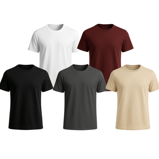 5 Pack T Shirts Mens for Men, Crew Neck Short Sleeves Basic Casual Mens Top, Easy Fit Tee for Workout Gym Running