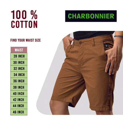 Chino Shorts for Men Performance Series Extreme Comfort, Brown Color