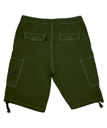 CHARBONNIER ELEVATE YOUR STYLE Poplin Cargo Shorts for Men's Performance Series Extreme Comfort, 100% Cotton Mens Summer Cargo Shorts with Drawstring