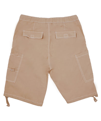 CHARBONNIER ELEVATE YOUR STYLE Poplin Cargo Shorts for Men's Performance Series Extreme Comfort, 100% Cotton Mens Summer Cargo Shorts with Drawstring