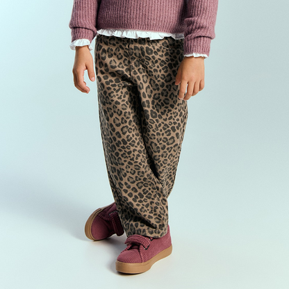 Girls Denim Jeans - Cheetah Print